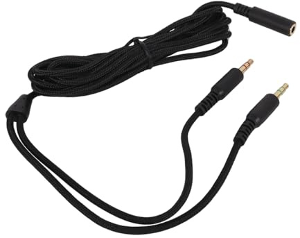 Gutol Headphone Audio Y Splitter Cable – Separate Mic & Headphone Ports, PC Adapter for Kraken X/BlackShark V2 Pro/Nari Gaming Headsets