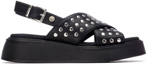XTI - Sandalen Damen Schwarz - Bequeme und vielseitige Schuhe - Casual Mode - Modell 14523901 (Größe 38)