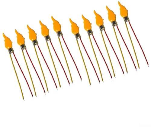 LED 3 V 5 V blinkende Kerzenlichter, Flammensimulation Geburtstagsparty-Glühbirnen für DIY-Dekorationen, Kunststoff flackernde Lichter, kompatibel mit 3–5 V Batterien (10 Stück)
