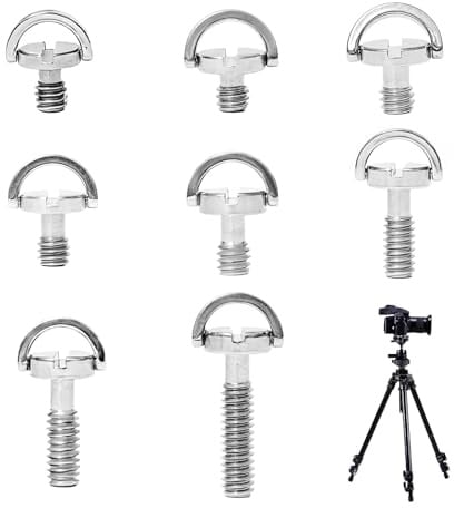 Neikafan 8 Stile Schrauben 1/4 Zoll Kameraschraube Edelstahl | Befestigungsschraube 1/4 Zoll Schrauben Kamera Schraube Lang für Stativ D Ring mit Griff für Kamerazubehör und Mikrofonhalter
