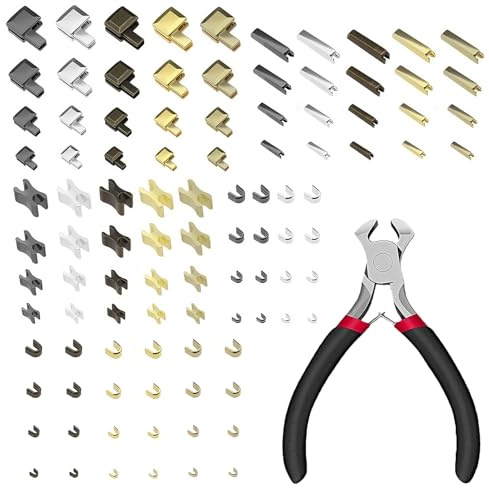 101 Stück Reißverschluss Reparatur Set, Zipper Repair Kit Größen 3 5 8 10 | Zinklegierung, reißverschluss stopper mit Zangen Installieren für Jacken Mäntel Zelte Taschen Gepäck