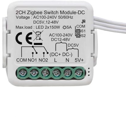 MHCOZY Tuya Zigbee 3.0 DC 5 V 24 V 32 V AC 100-240 V Smart Life App Contatto a secco Smart Relè Modulo di commutazione, funziona con Alexa Google Home (Hub Tuya Zigbee necessario)