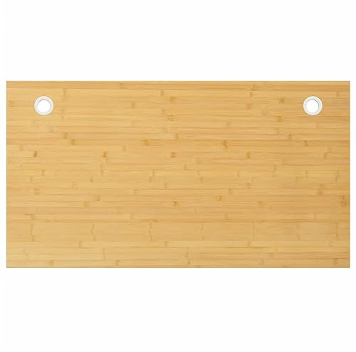 Schreibtischplatte Bambus 100x60x4 cm mit Kabelloch, langlebiges Schreibtisch Zubehör für Büro und Homeoffice, platzsparend, ergonomisch, vielseitig einsetzbar, Kabelmanagement