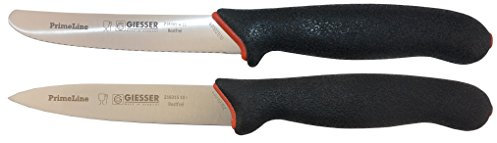 Giesser Messerset Messer PrimeLine Chef 11 cm Klingenlänge Universalmesser mit Wellenschliff Arbeitsmesser Messer PrimeLine Chef 10 cm Klingenlänge Officemesser Gemüsemesser