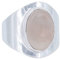mantraroma Damen Ring Silber mit Stein Rosenquarz Edelstein rosa schlicht groß modern