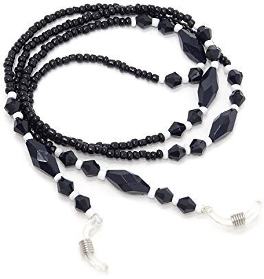 Memonotry honbay 2 Fashion Schwarz Acryl Perlen Brillenkette Kette Sonnenbrille Kette Brillenbänder Lanyards für Frauen und Mädchen