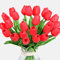 Veryhome Künstliche Blumen Gefälschte Blume Tulpe Latex Material Real Touch für Hochzeitszimmer Home Hotel Party Dekoration und DIY Decor （ Rot - 20Stück ）