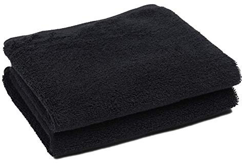 Schwarze Friseur Handtücher (2er-Pack, 40x70 cm), Barbershop kleines Handtuch, Fitnessstudio, Bad, Spa, Rasieren, Shampoo