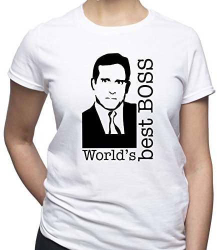 World's Best Boss The Office TV Series Shirt T-Shirt Femme Blanc S