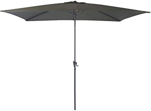 Parasol droit Proloisirs - 300 x 200 cm - Aluminium - Toile grise