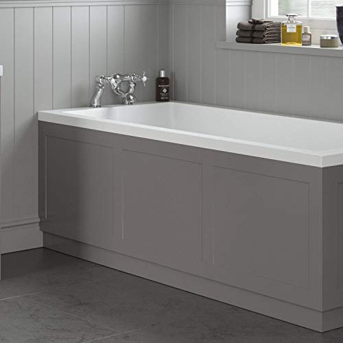 Traditional Bathroom 1700mm Front Bath Panel 18mm MDF Wood Grey Plinth Easy Cut