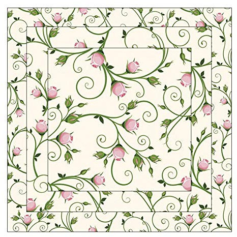Ideen mit Herz Duo-Design Faltpapiere | 150 Blatt | quadratisch | 3 Größen (10cm, 7cm, 5cm) à 50 Stück | Beidseitiger Druck: Muster/unifarben | Bastelpapier | Origami-Papier (Blütenranken | rosé)