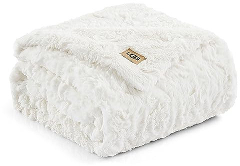 UGG Adalee 10483 Überwurfdecke aus weichem Kunstfell, wendbar, luxuriös, gemütlich, flauschig, flauschig, Hotelstil, Boho, Heimdekoration, weiche, luxuriöse, Bequeme Decken für Couch, 178 x 127 cm,