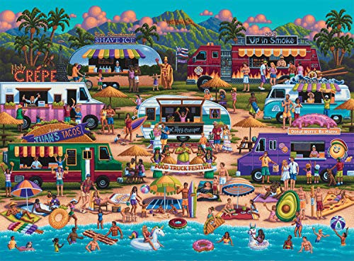 Sinoeem Buffalo Games – Pun Fuzzles – Hawaiian Food Truck Festival – 1000 Teile Puzzle