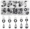 36 Stücke Angelruten Führungsring, Angelrutenführungen Keramik Endring Set, 9 Größe Spitzenring+Rutenring, Edelstahl Angelrute Tube Ring Tipps für Reparatur, Ersatz