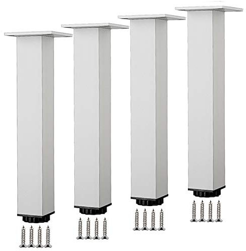 Möbelbeine Können Eingestellt Werden Quadratische Aluminium-Schrankbeine,Tischbeine Werden für TV-Schränke, Sofas,Badezimmerschränke,Couchtisch-Stützbeine,4 Stück,Schwarz und Weiß(2/3/4/5/6/8/10Zoll