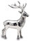 Brillibrum Dekofigur Hirsch Figur Rentier Metall Silber Weihnachtsdekoration REH Statue Skulptur Garten Liegend Stehend Wild Dekoration Deko (Variante 3 : 29x10x23 cm)