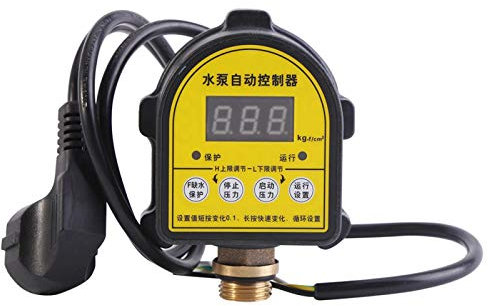 Controlador de presión de bomba de agua, Digital automático Interruptor de presión de bomba para el hogar G1/2 Interruptor de encendido y apagado inteligente 220 V