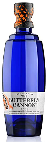 Butterfly Cannon Tequila Blue 40% Vol - 100% Blue Agave Tequila mit Kaktusfeige und Clementine zum mixen mit Tonic 1x 500ml Glasflasche