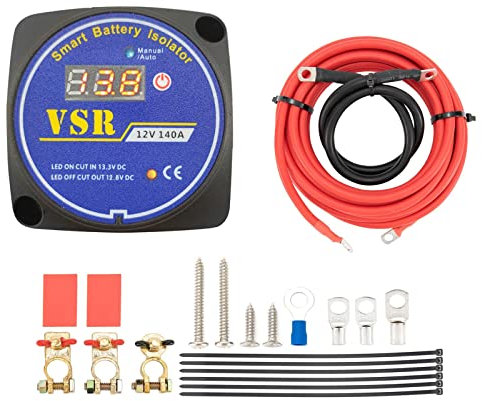 UCkasayfy 6m Trennrelais 12v 140a Zweitbatterie Set Automatisches Batterietrenner Spannungsgesteuertes Relais VSR für Wohnmobil Kfz Camper Auto, Nicht geeignet für Lithiumbatterien