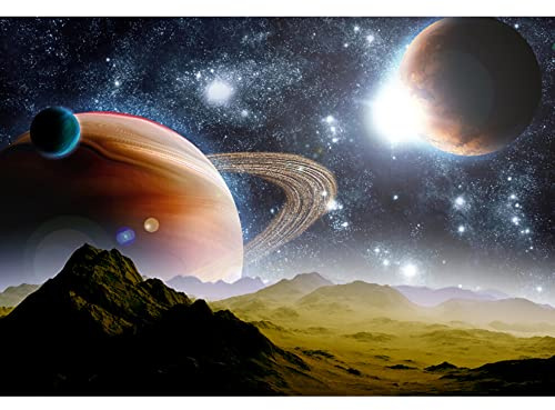 3,5x2,5m Ansicht von Mysteriöses Universum Weltraum Planeten Hintergrund | Jugendzimmer Deko Tapete Wissenschaft Astronomie-Thema Party Hintergrund Riesige Galaxie Funkelnde Sterne Foto-Requisiten