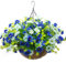 Lamsze Artificial Hanging Flowers Basket for Autumn Winter,Fake Daisy Flowers in 12 inch Coconut Lining Hanging Baskets for The Decoration of Courtyard, Indoors, and Outdoors