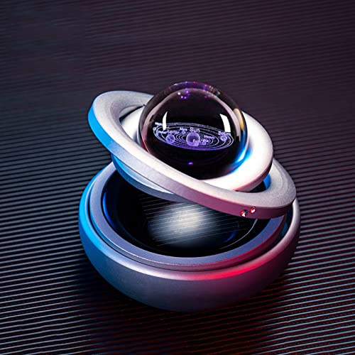 Fdit Solar Powered Car Perfume Pendant, Rotating Air Freshener with Long Lasting Fragrance Solar Energy Car Aromatherapy Diffuser for Interior Decor (Galactic System)