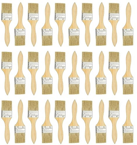 APACALI 30 PCS 2 Inch Paint Brushes, Wooden Handle Paint Brush, Chip Paint Brushes, Paint Brushes Decorating Set for Paint, Stains, Varnishes, Glues and Home DIY