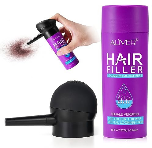 Hair Fibres, Hair Building Fibers, Hair Thickener for Thinning Hair, Hair Fibre Powder Spray for Women, Instantly Conceals Hair Loss in 15 Sec, for Best Fuller & Thicker Hair Result (Light Brown)