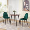 Homcasa Esstisch und Stühle Set 2, 80cm runder hölzerner Esstisch und Samt Essstühle Set von 2, Kleiner Speisesaal Set für Home Kitchen Office Meeting Café (Tisch + 2 grünen Stühlen)