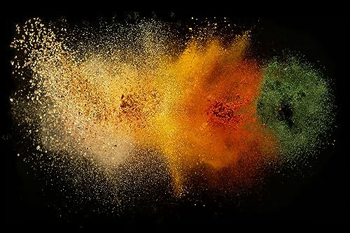 Queence | Küchen Spritzschutz Gewürze 80x50x0,3 cm | Küchenrückwand | Alu-DiBond | Fliesenschutz für den Herd und Spüle | Küchenfliesen | Fliesenspiegel | Rückwand