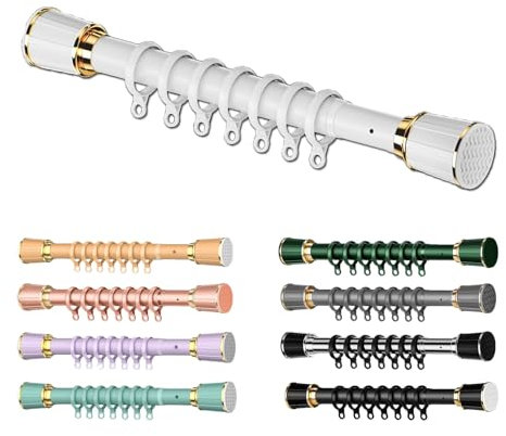 Gardinenstange Ohne Bohren Duschstange Teleskopstange Vorhang Vorhangstange Für Fenster, Kleiderschrank, Badezimmer,Länge 50-400 Cm (Color : White, Size : 260-350cm)