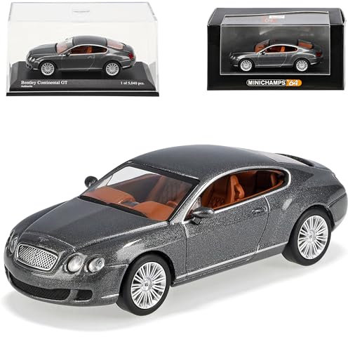 Generisch Bentley Continental GT Coupe Anthracite Grau 1/64 Minichamps Modell Auto Modellauto