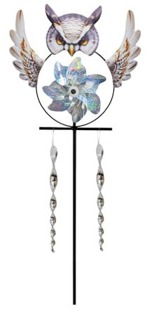 LOVIVER Hof-Figur, rotierendes Windrad mit Pflock, Windspiel, reflektierend, DIY-Zusammenbau, funktionsfähig, Höhe 94 cm, für Scheunen