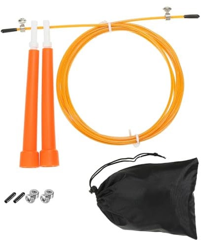 PATIKIL Speed Jump Rope, Adjustable Speed Skipping Rope Tangle-Free Fast Jump Rope with Storage Bag and Spare Parts for Fitness Training, Orange