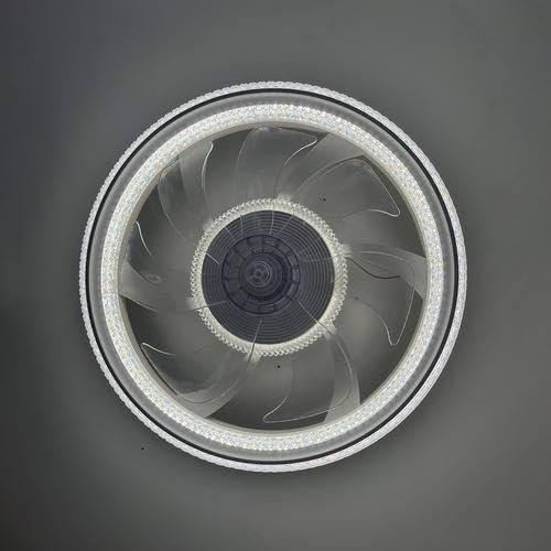 Viugreum Led Smart Ceiling Fans with Light 70W, 48CM Ceiling Reversible Fan with Remote Control, 3 Color Temperature and Brightness Adjustable, 6 Speeds & Timing, Quiet LED Fan Light for Living Room