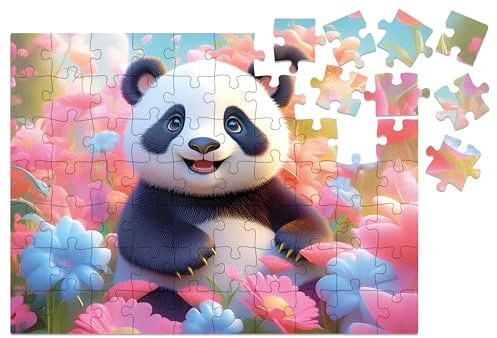 Milliwood Yippee Cutie Serie - Panda Puzzle - Puzzles mit einem bezaubernden Kunstwerk - Unterhaltung für die ganze Familie - Klassische Form, 28.5x21cm - 70 Teile