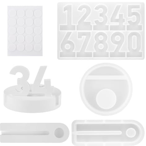 3 Stück Silikonform Gießformen (1 Stück Silikonform Zahlen + 2 Stück Silikonform Kerzenhalter) Silikonformen für Gips, Gießformen Silikon für Feste und Geburtstagsfeiern