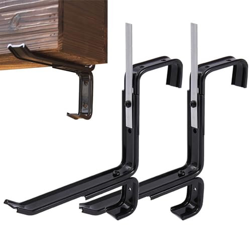 Blumenkastenhalterungen, Eisen, verstellbar, ohne Bohren, Blumenkastenhalter zum Aufhängen für Balkon, Zäune, Terrasse, Garten, Pflanzgefäßhalterungen