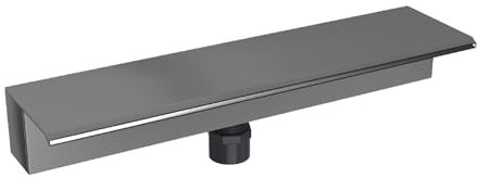 Poolbrunnen, Pool-Wasserfall aus Edelstahl 304, Rechteckiger Wasserfall-Überlauf mit Rohrverbinder für Garten Im Freien, Schwimmbäder, Springbrunnen, Teich und Spa (400MM)