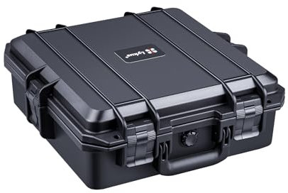 Lykus HC-3610 Wasserdicht Koffer mit anpassbar Rasterschaumstoff, Innengröße 35,5x35,5x14 cm, Geeignet für Elektronik und mehr