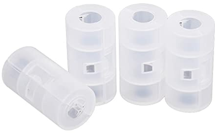 mikidoo 4Pcs Portable AA Battery Adapter AA to Size C Battery Holder Converter Translucent Storage Box