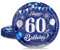 MORAINJAY 60. Geburtstag Pappteller, 16 Stück Blau Mit Silber für Mann Frau, 7 Inch/18cm Party Deko