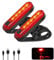 2 Pack Rear Bike Lights, LED Tail Light, Ultra Bright USB Rechargeable Bicycle Taillights, Waterproof Bike Back Light for Cycling Helmet Backpack Safety Warning 4 Light Modes