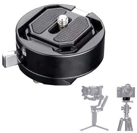 Kamera Schnellwechselplatte, Stativ Kamera Quick Release Platte mit Wechselplatte 1/4 3/8 Schraube Adapter, Quick Release Plate Schnellwechselsystem Kompatibel mit Arca Swiss Peak Design