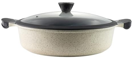 LAGUIOLE, Sauteuse 32 cm, Modèle Jade, en aluminium recyclé avec revêtement céramique antiadhésif, couvercle en verre trempé, compatible tous feux, taille 32 cm, Vert