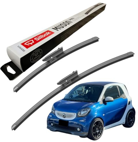 Silbak Windscreen Wipers, fits for SMART (MCC) FORTWO CABRIO (2015 ONWARDS) Front Wiper Blades, 500mm/350mm