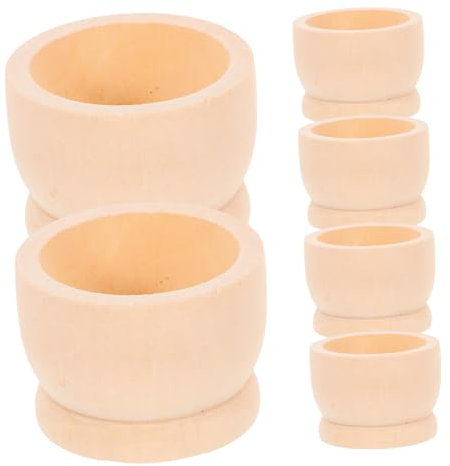 Zerodeko 6pezzi Portauova Legno Naturale da Supporti per Uova Sode per Decorazioni Pasquali e Progetti per Non Stimola La creatività