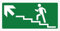 Pubblimania Escalera subida a la izquierda salida de emergencia | Cartel de aluminio compuesto 3 mm exterior-interior (escalera izquierda subida, 1 unidad)