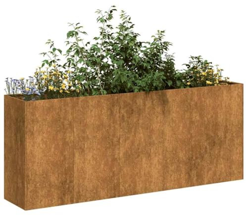 Fioriera Arrugginita 200x40x80 cm in Acciaio Corten (25,55KG)